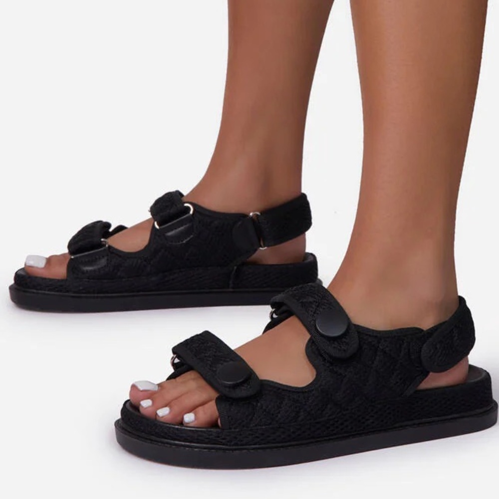 Lemonade Hyped Mesh Black Sandals